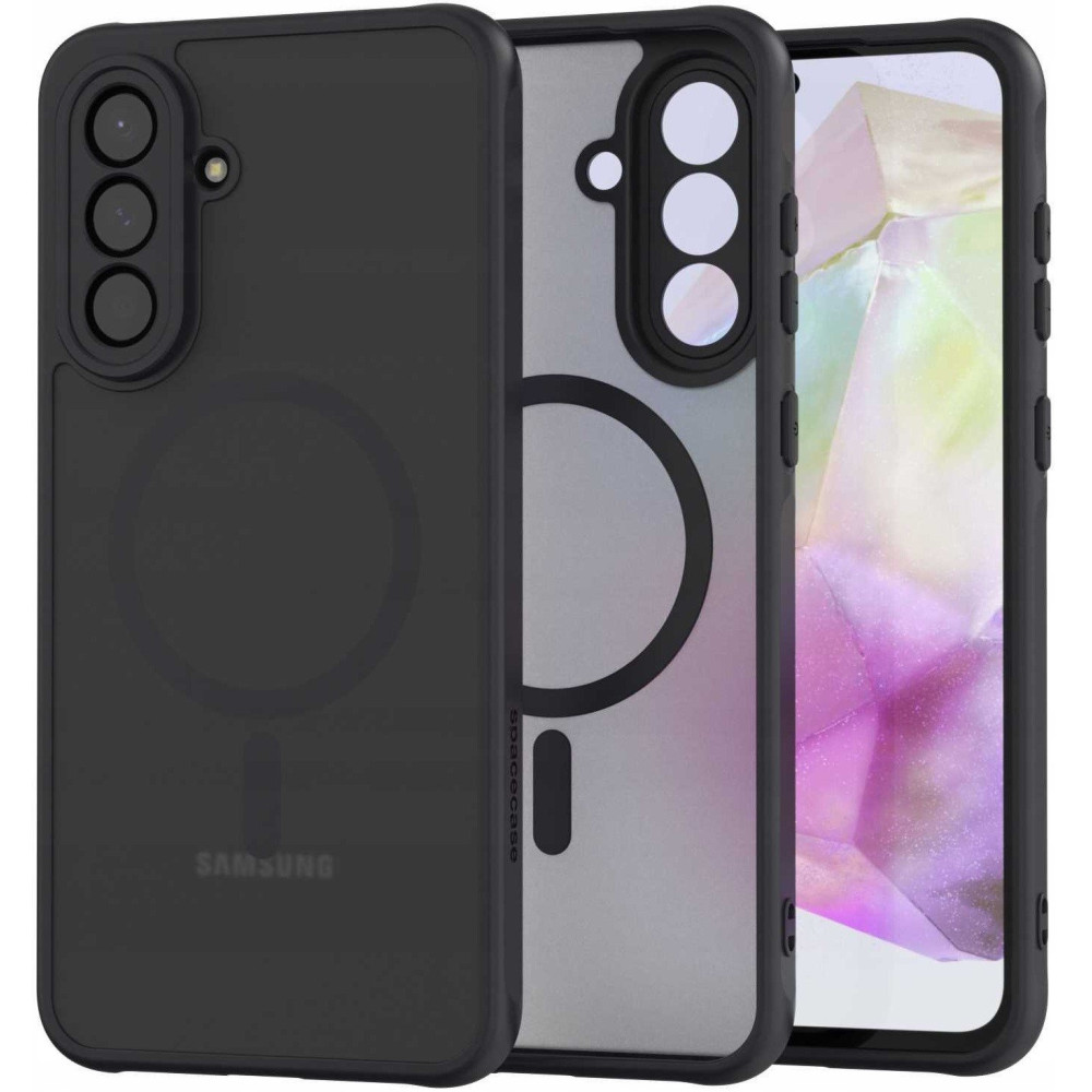 Θήκη Samsung Galaxy A36 Spacecase Hybrid MagSafe Σκληρή Ημιδιάφανη με MagSafe - Black (5905719117382)