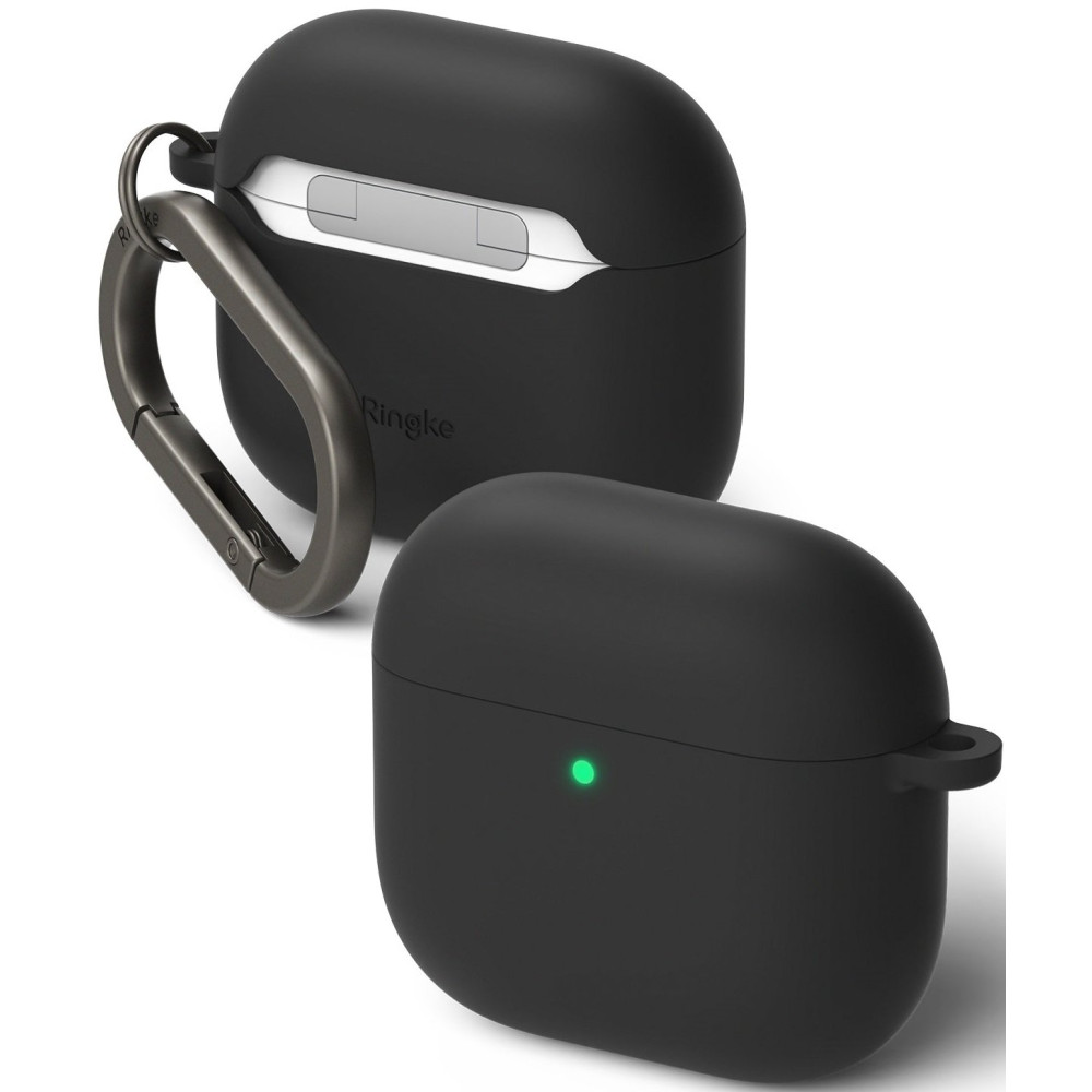 Θήκη AirPods 4th Gen Ringke Silicone Σκληρή - Black (8800274964198)