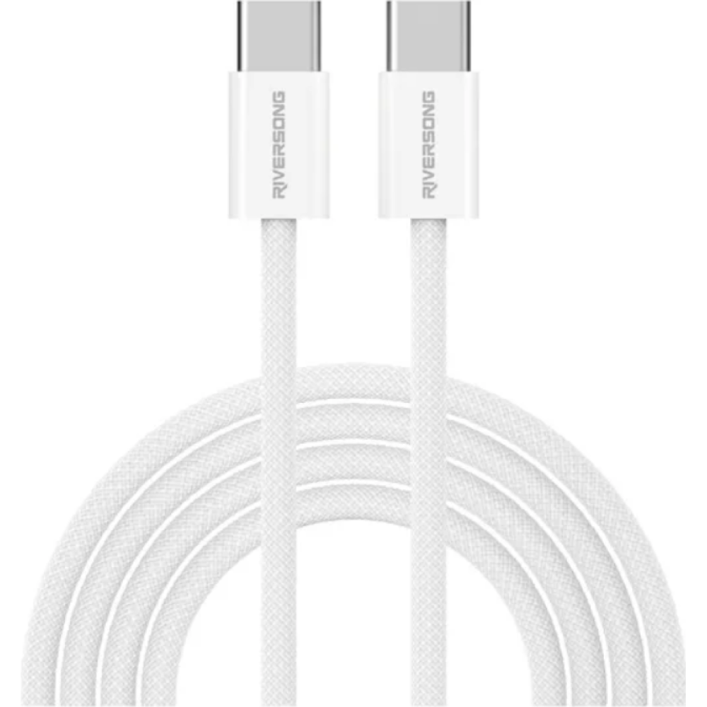 Καλώδιο Type-C Riversong Lotus 10 σε Type-C για Φόρτιση & Μεταφορά Δεδομένων 200cm 60W - Light Gray (CT53A)