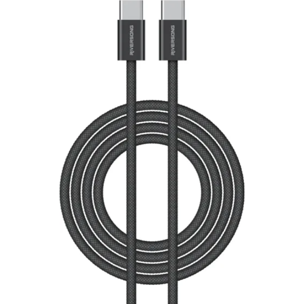 Καλώδιο Type-C Riversong Lotus 10 σε Type-C για Φόρτιση & Μεταφορά Δεδομένων 200cm 60W - Black (CT53ABL)