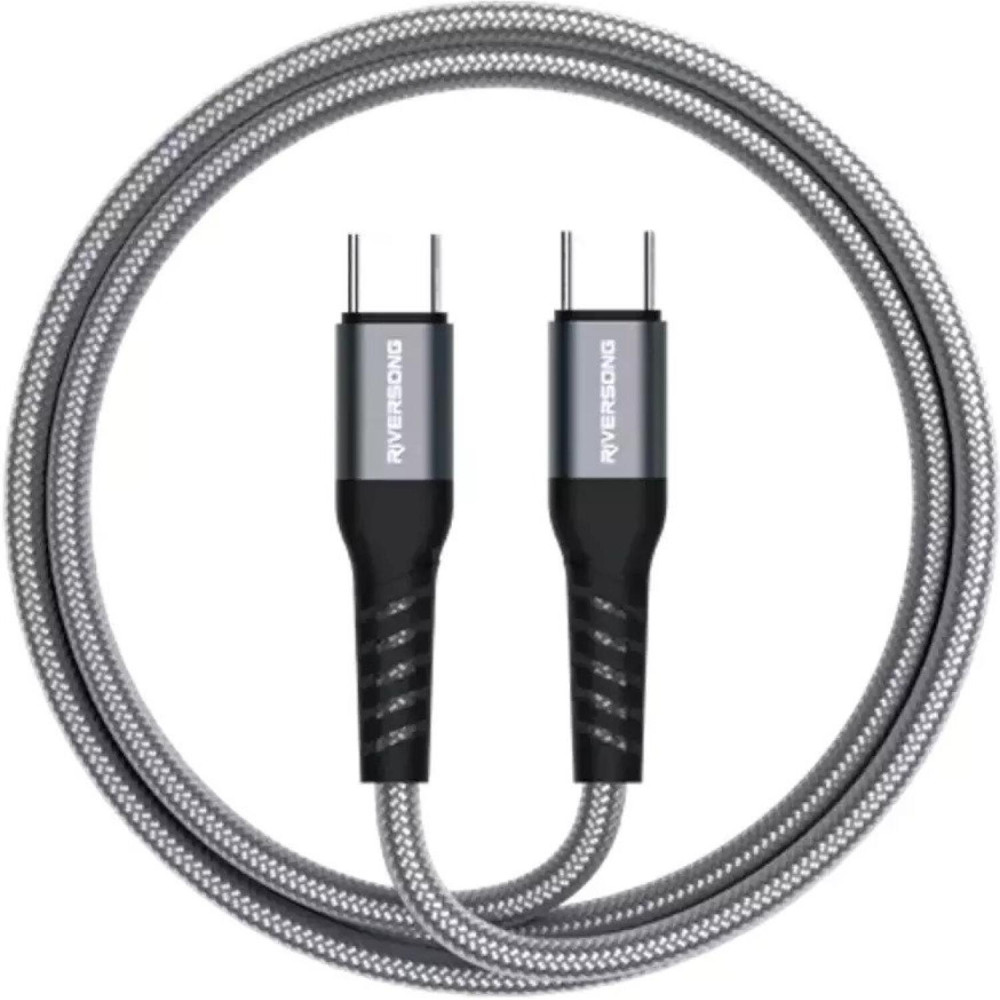 Καλώδιο Type-C Riversong Hercules C6 σε Type-C για Φόρτιση & Μεταφορά Δεδομένων 120cm 100W - Gray (CT50)