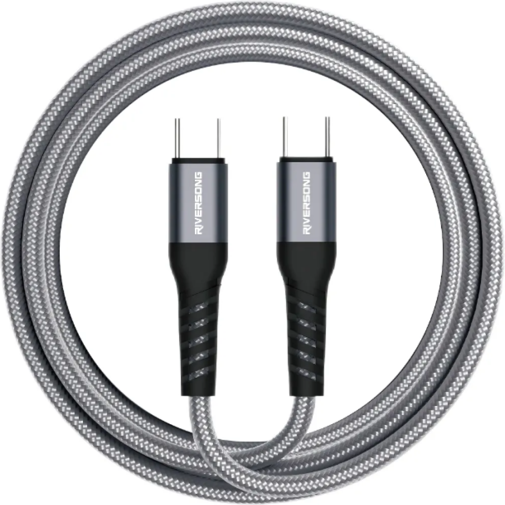 Καλώδιο Type-C Riversong Hercules C6 σε Type-C για Φόρτιση & Μεταφορά Δεδομένων 200cm 100W - Gray (CT51)