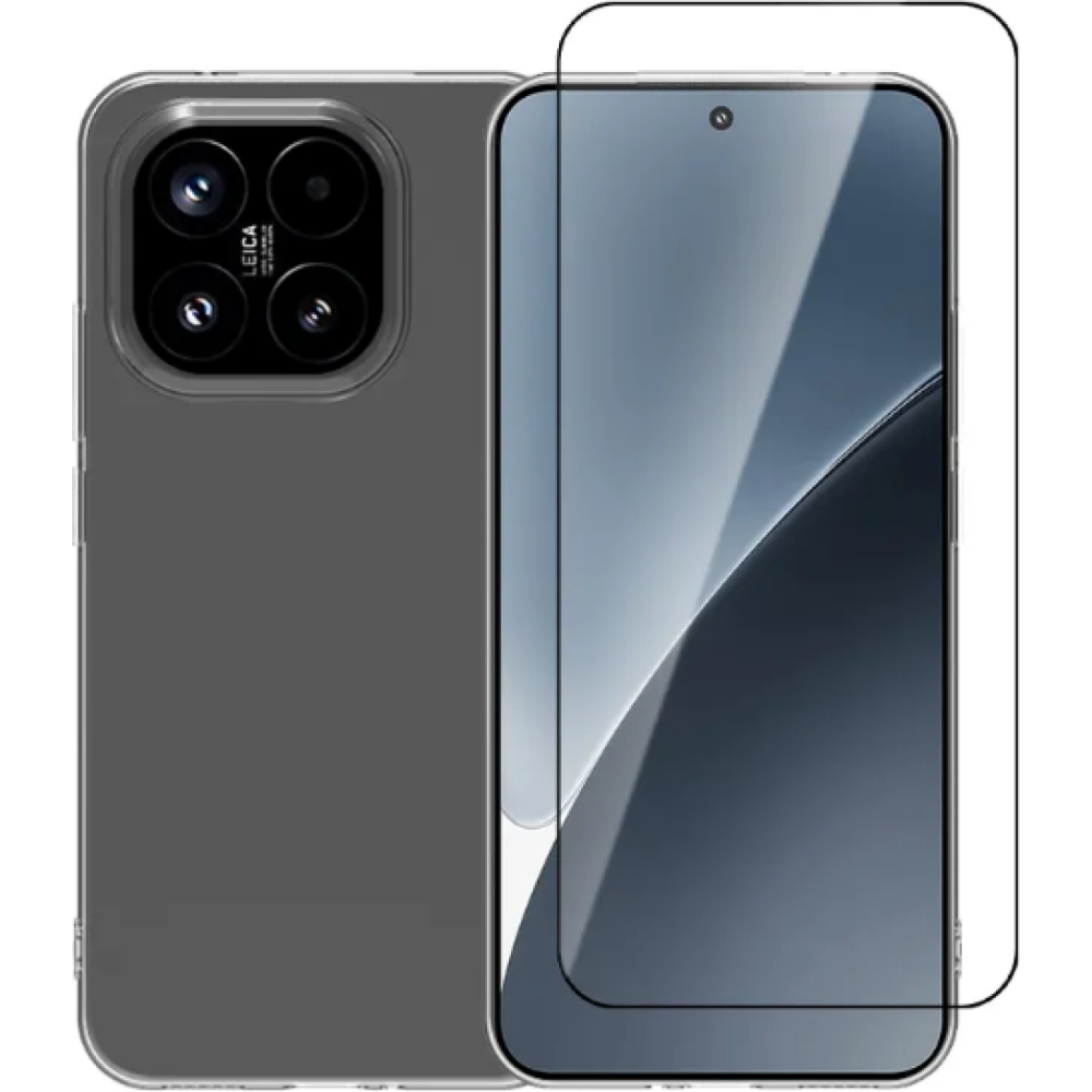 Θήκη & Tempered Glass Xiaomi 15T Vivid Set Gelly Case Σετ Διάφανη Σιλικόνης & Full Face Αντιχαρακτικό Γυαλί Προστασίας Οθόνης - Transparent / Black (VIGELLY481GLASSBK)