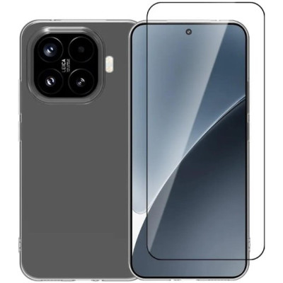 Θήκη & Tempered Glass Xiaomi 15T Pro Vivid Set Gelly Case Σετ Διάφανη Σιλικόνης & Full Face Αντιχαρακτικό Γυαλί Προστασίας Οθόνης - Transparent / Black (VIGELLY482GLASSBK)