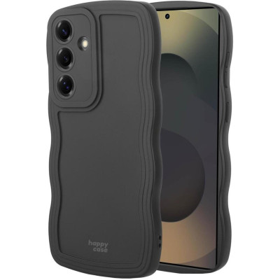 Θήκη Samsung Galaxy S25 Plus HappyCase Wavy Σιλικόνης - Black (8719246478086)
