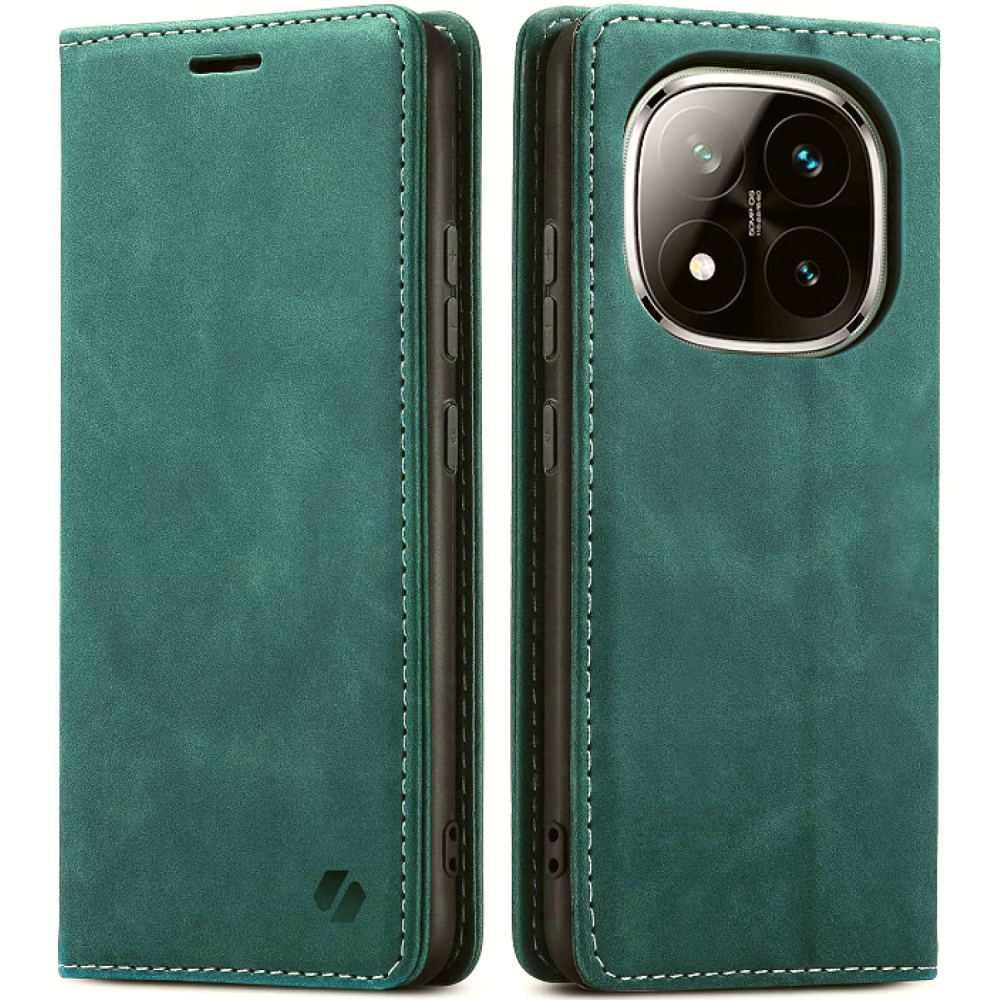 Θήκη Xiaomi Redmi Note 14 Pro 5G / Poco X7 Spacecase Wallet Πορτοφόλι - Green (5905719118570)