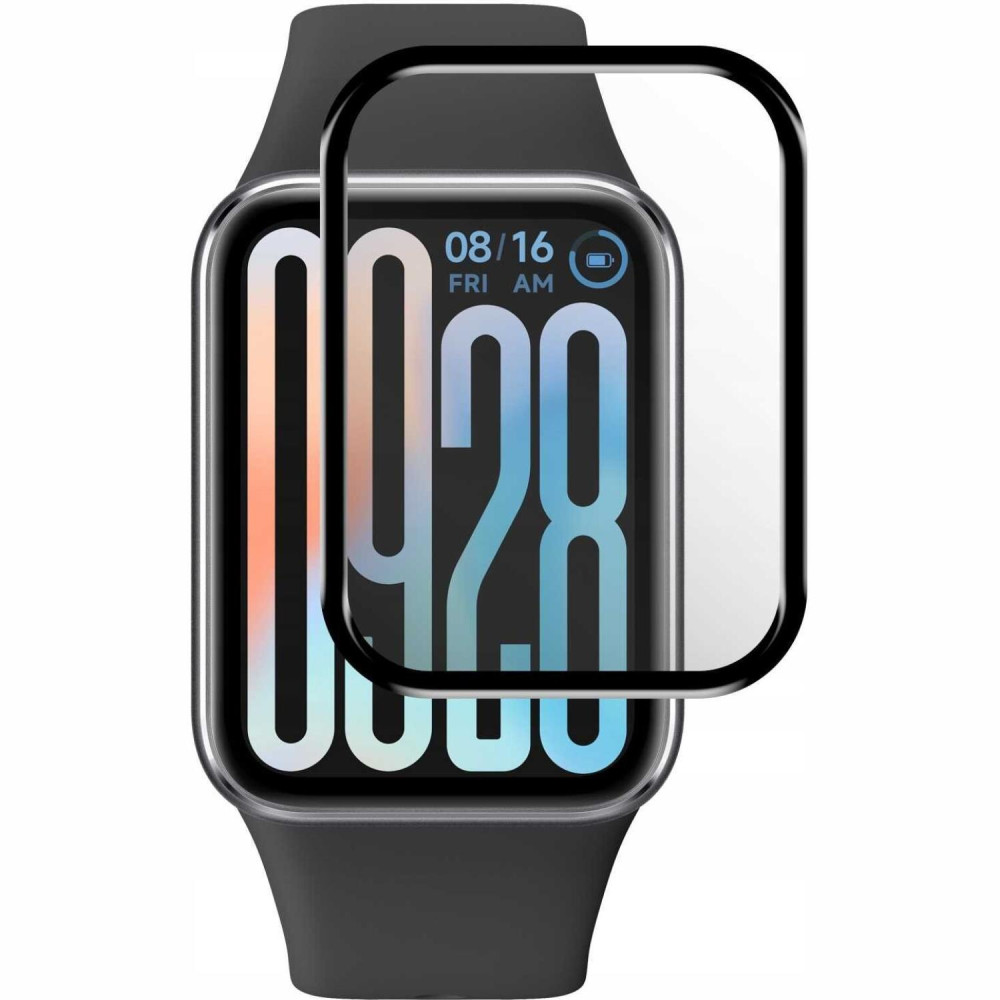 Hybrid Glass Xiaomi Smart Band 9 Pro Spacecase Smartwatch Αντιχαρακτικό Προστατευτικό Υβριδικό Οθόνης - Black (5905719117252)
