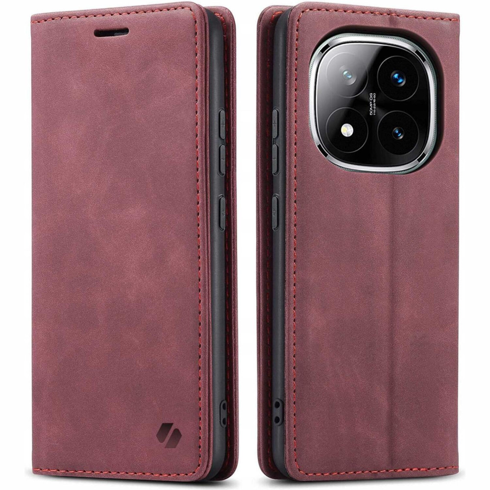 Θήκη Xiaomi Redmi Note 14 Pro 5G / Poco X7 Spacecase Wallet Πορτοφόλι - Red (5905719118587)