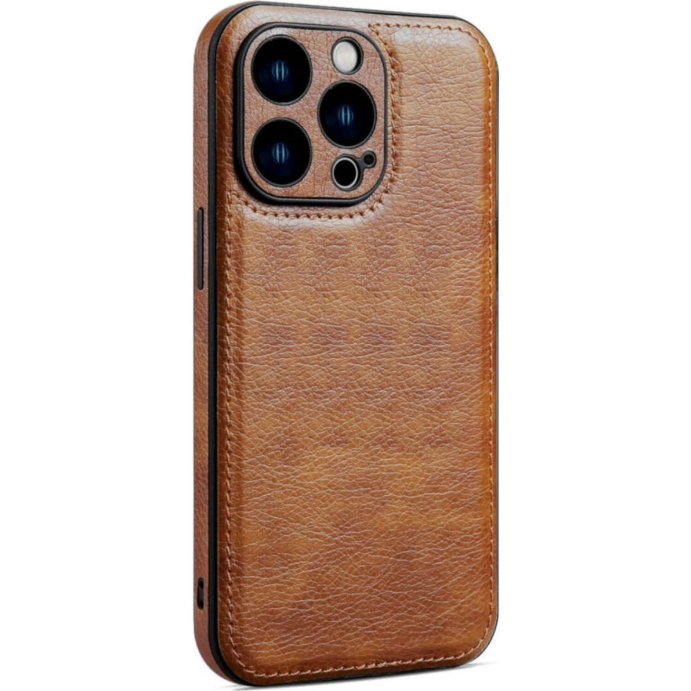Θήκη iPhone 12 Pro Bodycell Prestige Backcover με Πλαίσιο Κάμερας - Brown (5206015068058)