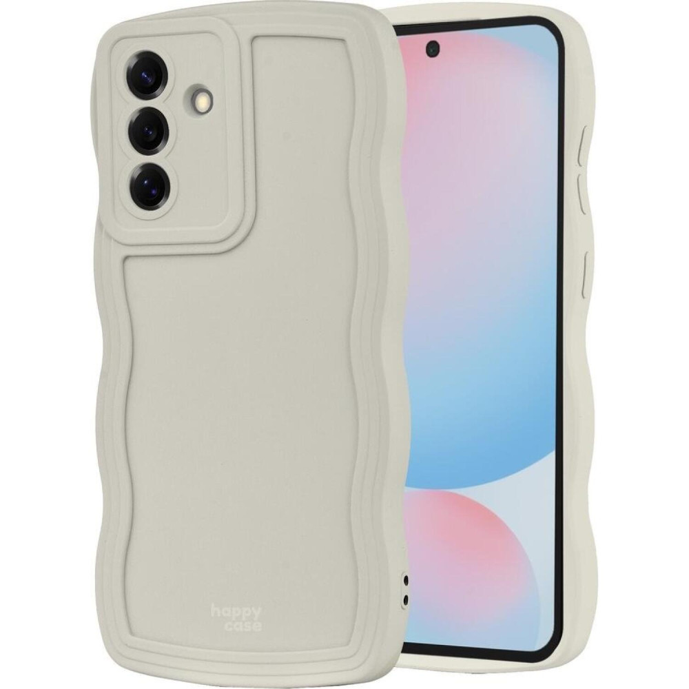Θήκη Samsung Galaxy S24 FE HappyCase Wavy Σιλικόνης - Beige (8719246478192)