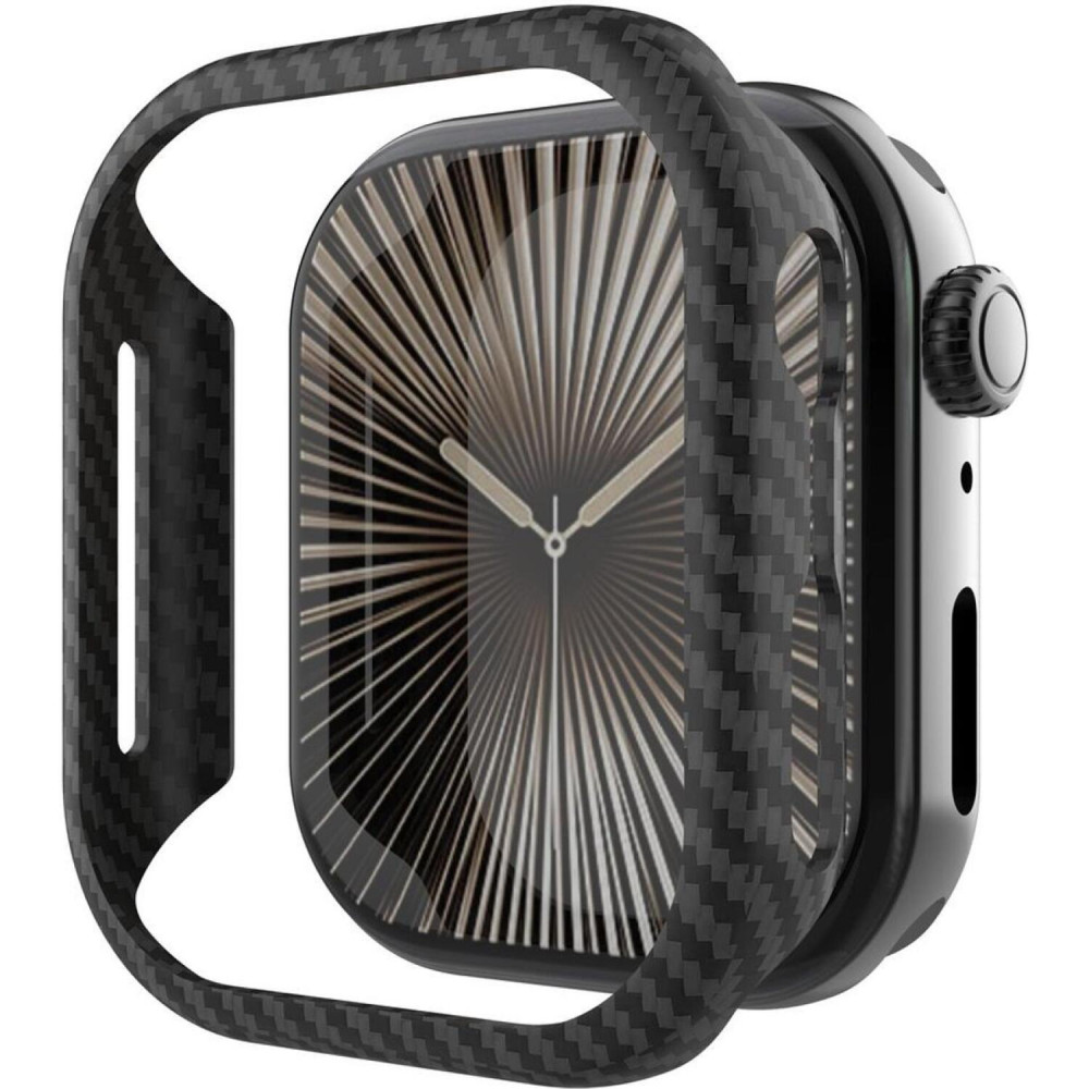 Θήκη Apple Watch 11 / 10 46mm Nekit Fiber Kevlar Σκληρή Aramid Fiber 0.6mm 1500D - Black (8719246483950)