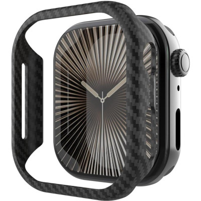 Θήκη Apple Watch 11 / 10 46mm Nekit Fiber Kevlar Σκληρή Aramid Fiber 0.6mm 1500D - Black (8719246483950)