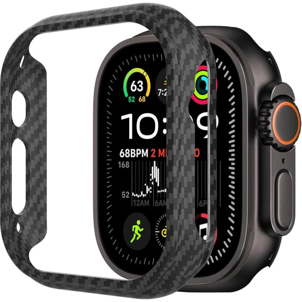 Θήκη Apple Watch Ultra 3 / Ultra 2 / Ultra 1 49mm Nekit Fiber Kevlar Σκληρή Aramid Fiber 0.6mm 1500D - Black (8719246483967)