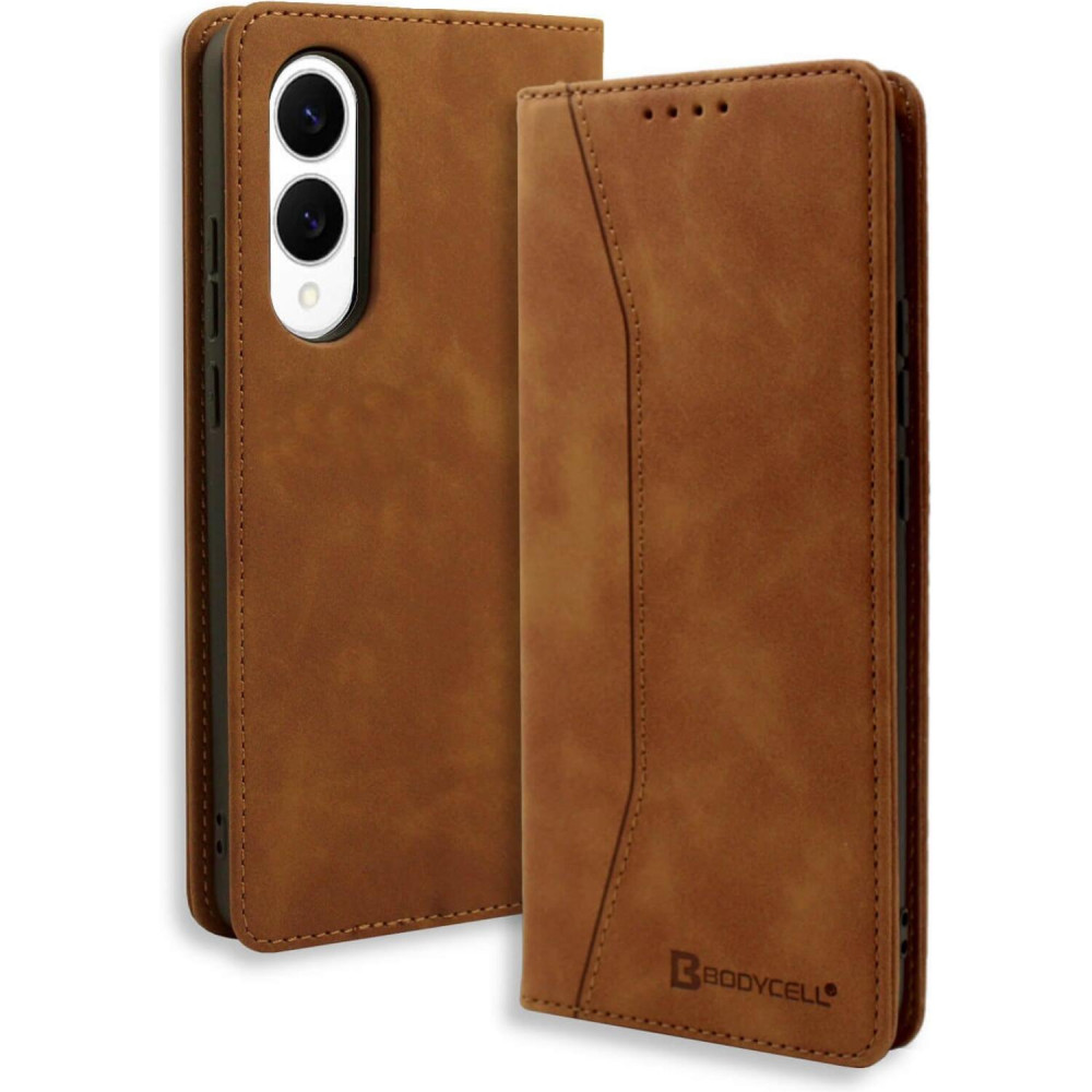 Θήκη Samsung Galaxy S25 Edge Bodycell Book Case Πορτοφόλι - Brown (5206015082122)
