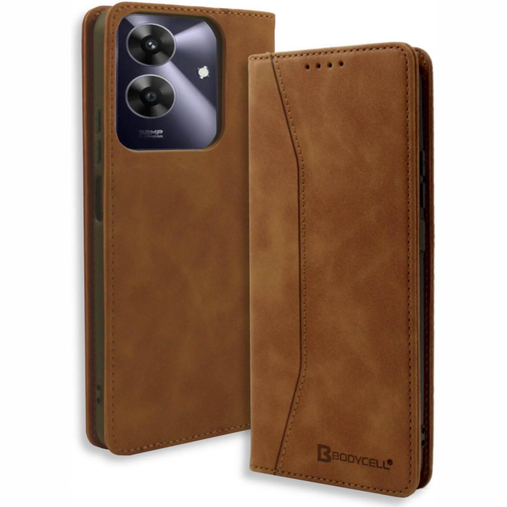 Θήκη Realme Note 60 Bodycell Book Case Πορτοφόλι - Brown (5206015082061)