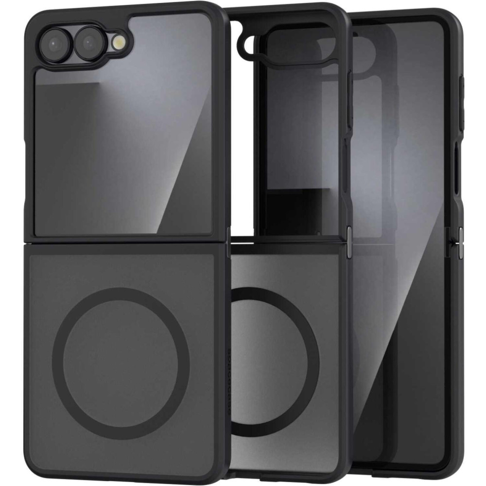 Θήκη Samsung Galaxy Z Flip7 Spacecase Hybrid MagSafe Σκληρή Ημιδιάφανη με MagSafe - Black (5905719129521)