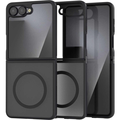 Θήκη Samsung Galaxy Z Flip7 Spacecase Hybrid MagSafe Σκληρή Ημιδιάφανη με MagSafe - Black (5905719129521)