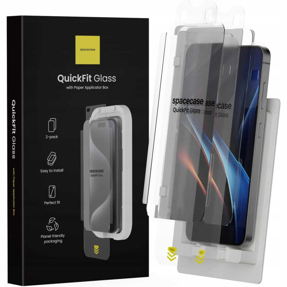 Tempered Glass Samsung Galaxy S25 / S24 Spacecase QuickFit Glass Αντιχαρακτικό Γυαλί Προστασίας Οθόνης με Απλικατέρ QuickFit 2 Τεμάχια - Clear (5905719119263)