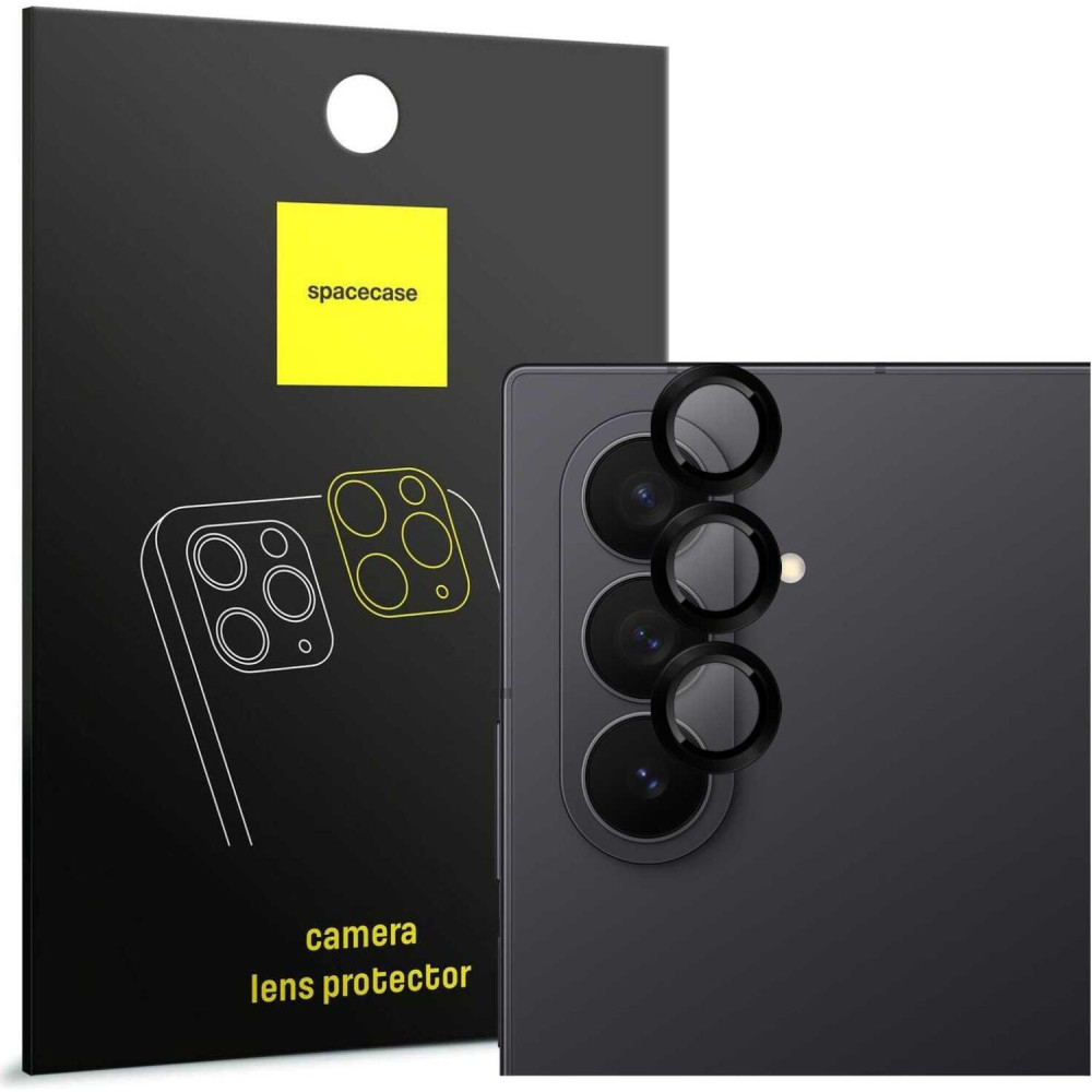 Tempered Glass Samsung Galaxy Z Fold7 Spacecase Camera Ring Αντιχαρακτικό Γυαλί Προστασίας για Φακό Κάμερας με Πλαίσιο Αλουμινίου - Black (5905719129477)