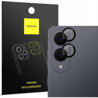 Tempered Glass Samsung Galaxy S25 Edge Spacecase Camera Ring Αντιχαρακτικό Γυαλί Προστασίας για Φακό Κάμερας με Πλαίσιο Αλουμινίου - Black (5905719118549)