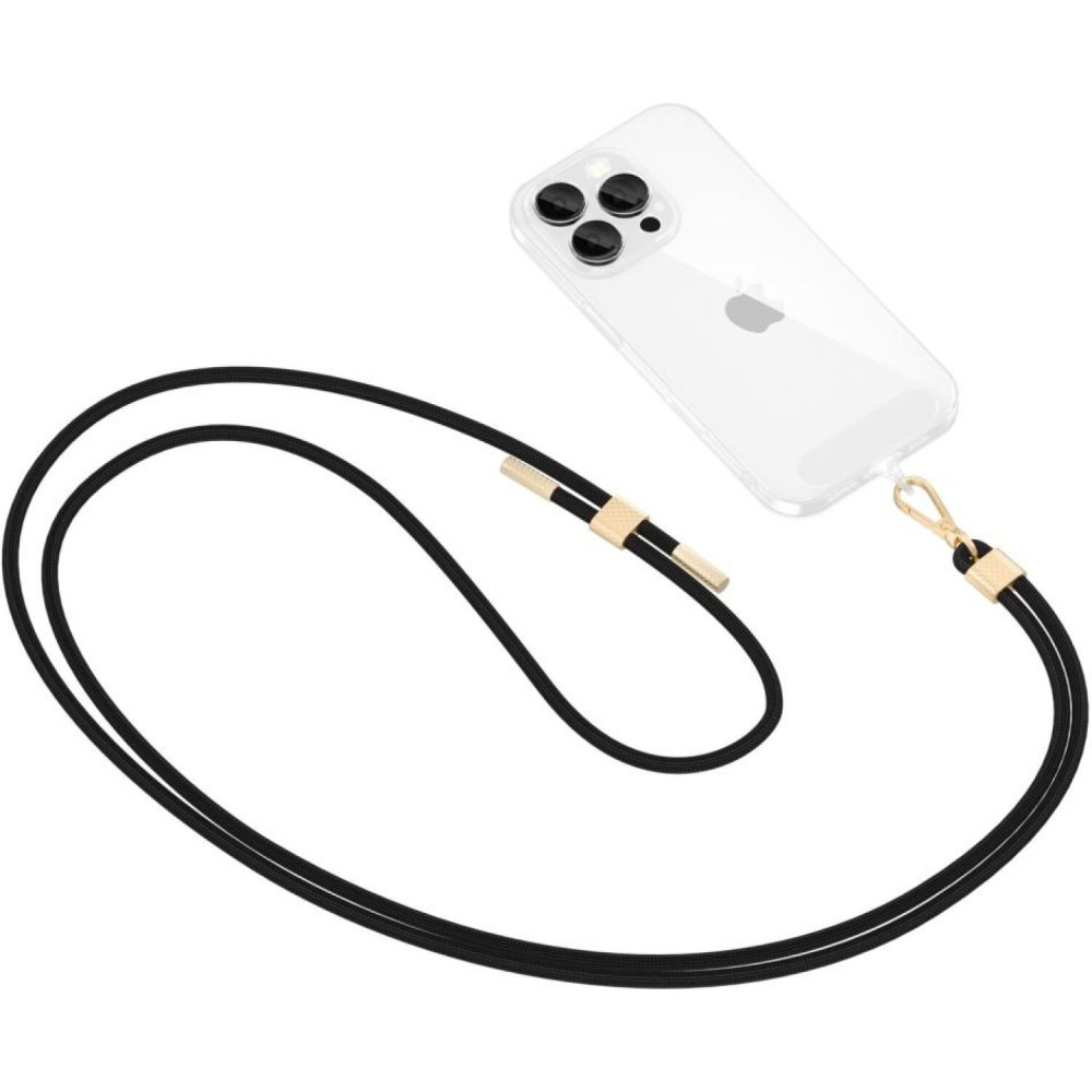 Λουράκι Λαιμού Tech-Protect C2S Rope Crossbody Strap Αποσπώμενο για Θήκες Κινητών / Smartphones - Black / Gold (5906302312061)