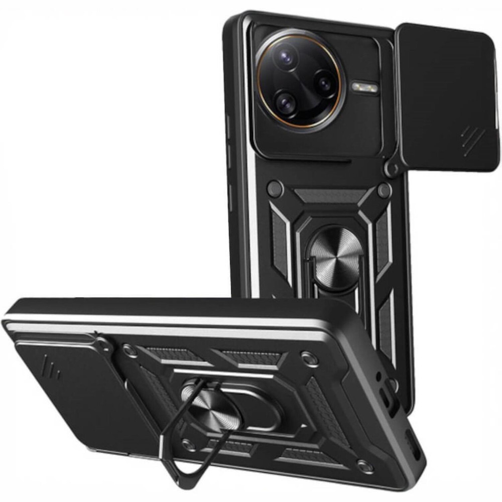 Θήκη Xiaomi Poco F7 Pro Bodycell Armor Slide Ανθεκτική με Κάλυμμα για την Κάμερα & Μεταλλικό Ring Holder - Black (5206015082801)