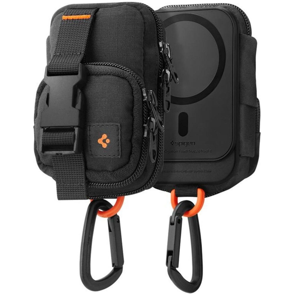 Universal Θήκη Spigen Snap Zip MagFit Pouch MagSafe Πορτοφόλι για Κάρτες / Πουγκί & Μπρελόκ με Φερμουάρ - Black (AFA09338)