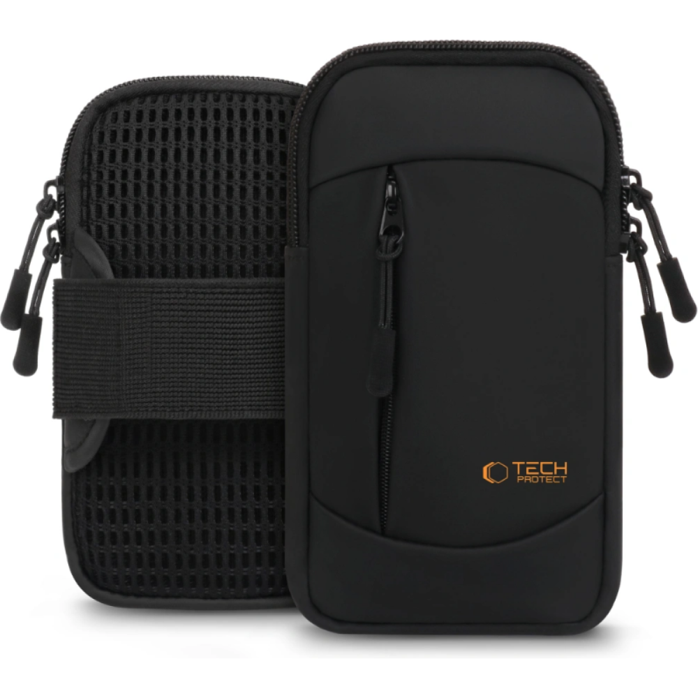 Universal Θήκη Tech-Protect M6 Sport Armband Μπράτσου για Κινητά / Smartphones έως 6.9" - Black / Orange (5906302330799)