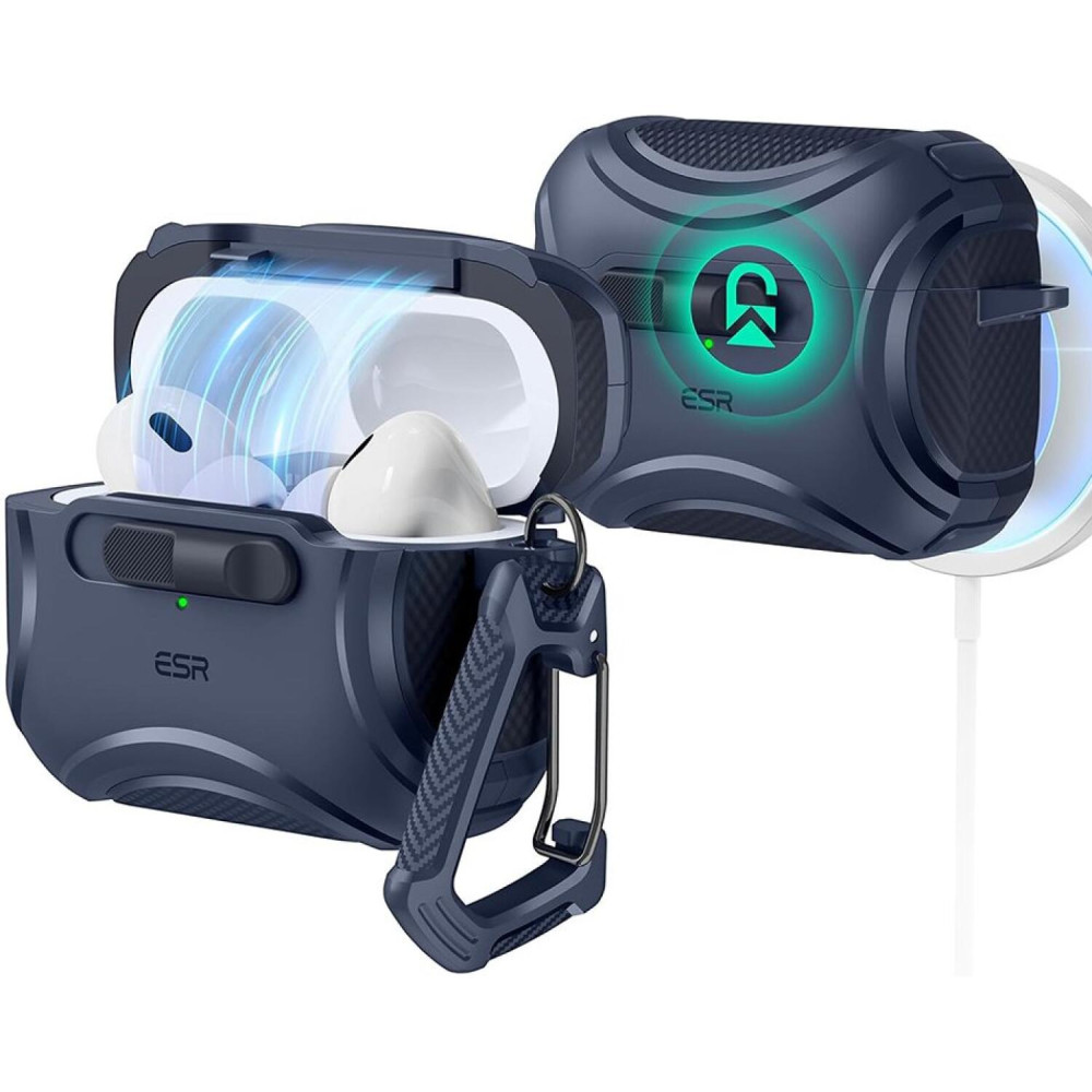 Θήκη AirPods Pro 2nd Gen / 1st Gen ESR Cyber FlickLock HaloLock Ανθεκτική με MagSafe - Blue (4894240195291)