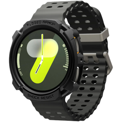Θήκη Samsung Galaxy Watch 8 40mm Spigen Rugged Armor Ανθεκτική Σιλικόνης - Matte Black (ACS10004)