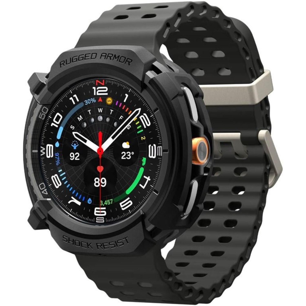 Θήκη Samsung Galaxy Watch 8 Classic 46mm Spigen Rugged Armor Ανθεκτική Σιλικόνης - Matte Black (ACS10012)