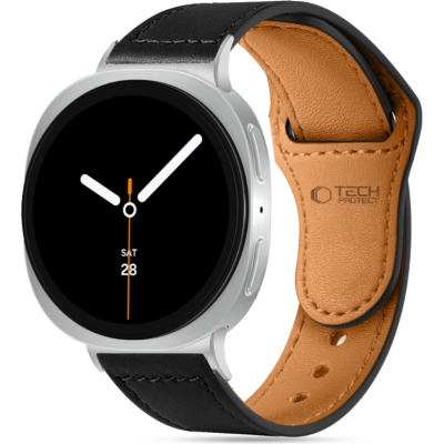 Λουράκι Samsung Galaxy Watch 8 Classic / Watch 8 (46/44/40mm) Tech-Protect Leatherfit Δερμάτινο - Black (5906302331246)