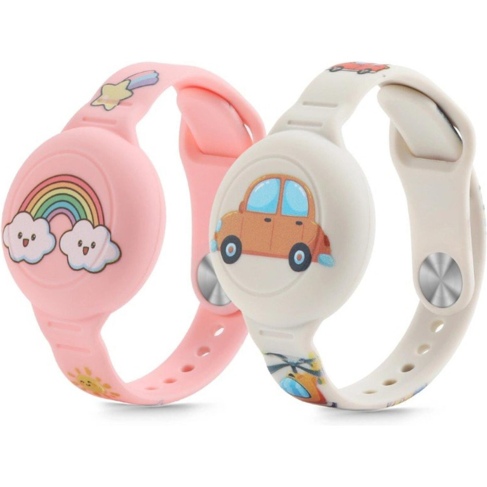 Θήκη AirTag 2 / 1 Tech-Protect Smooth Σιλικόνης με Λουράκι Καρπού για Παιδιά 2 Τεμάχια - Colorful (5906302331055)