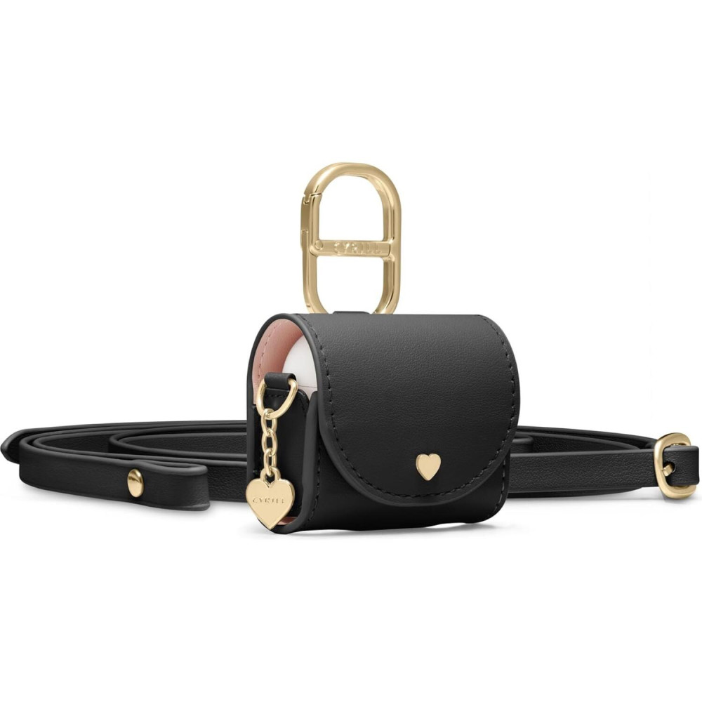 Θήκη AirPods 4th Gen Spigen Cyrill Mini Bag από Vegan Δέρμα με Λουράκι Λαιμού - Black (ACS08651)