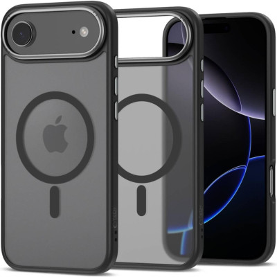 Θήκη iPhone Air Tech-Protect MagEdge Σκληρή Ημιδιάφανη με MagSafe & Μεταλλικό Πλαίσιο Κάμερας - Matte Black / Gunmetal (5906302330461)