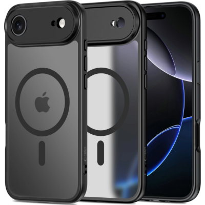 Θήκη iPhone Air Tech-Protect BasicMag Σκληρή Ημιδιάφανη με MagSafe & Πλαίσιο Κάμερας - Matte Black (5906302319824)