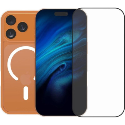 Θήκη & Tempered Glass iPhone 17 Pro Max Vivid Set MagSafe Hybrid Case Σετ Διάφανη Σκληρή με MagSafe & Full Face Αντιχαρακτικό Γυαλί Προστασίας Οθόνης - Transparent / Black (CS-MGS TR 1-2508004)