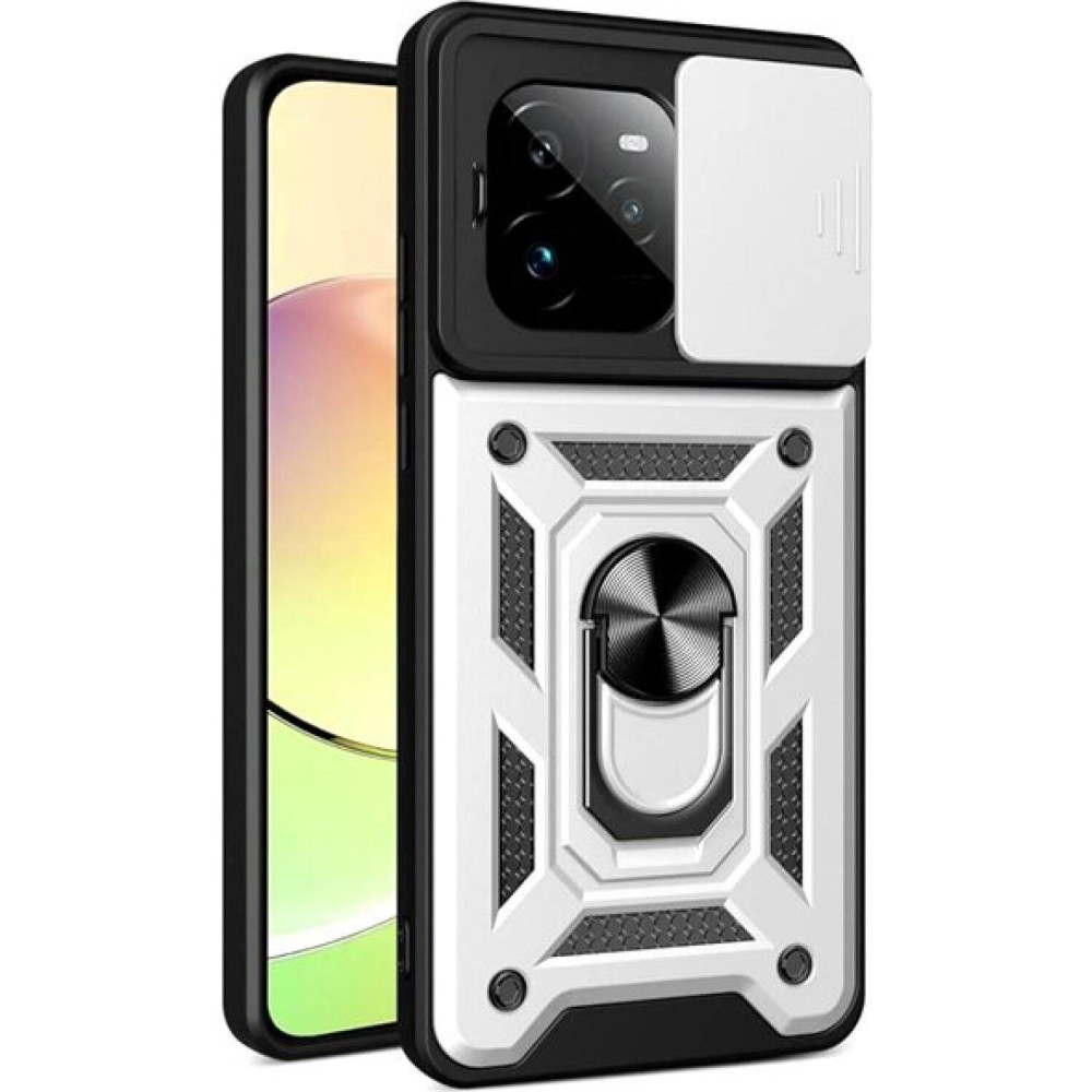 Θήκη Realme GT 7 Pro Bodycell Armor Slide Ανθεκτική με Κάλυμμα για την Κάμερα & Μεταλλικό Ring Holder - Silver (5206015082528)