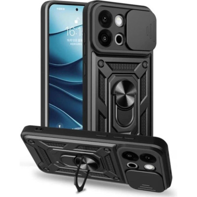 Θήκη OnePlus 13T / 13s Bodycell Armor Slide Ανθεκτική με Κάλυμμα για την Κάμερα & Μεταλλικό Ring Holder - Black (5206015082412)