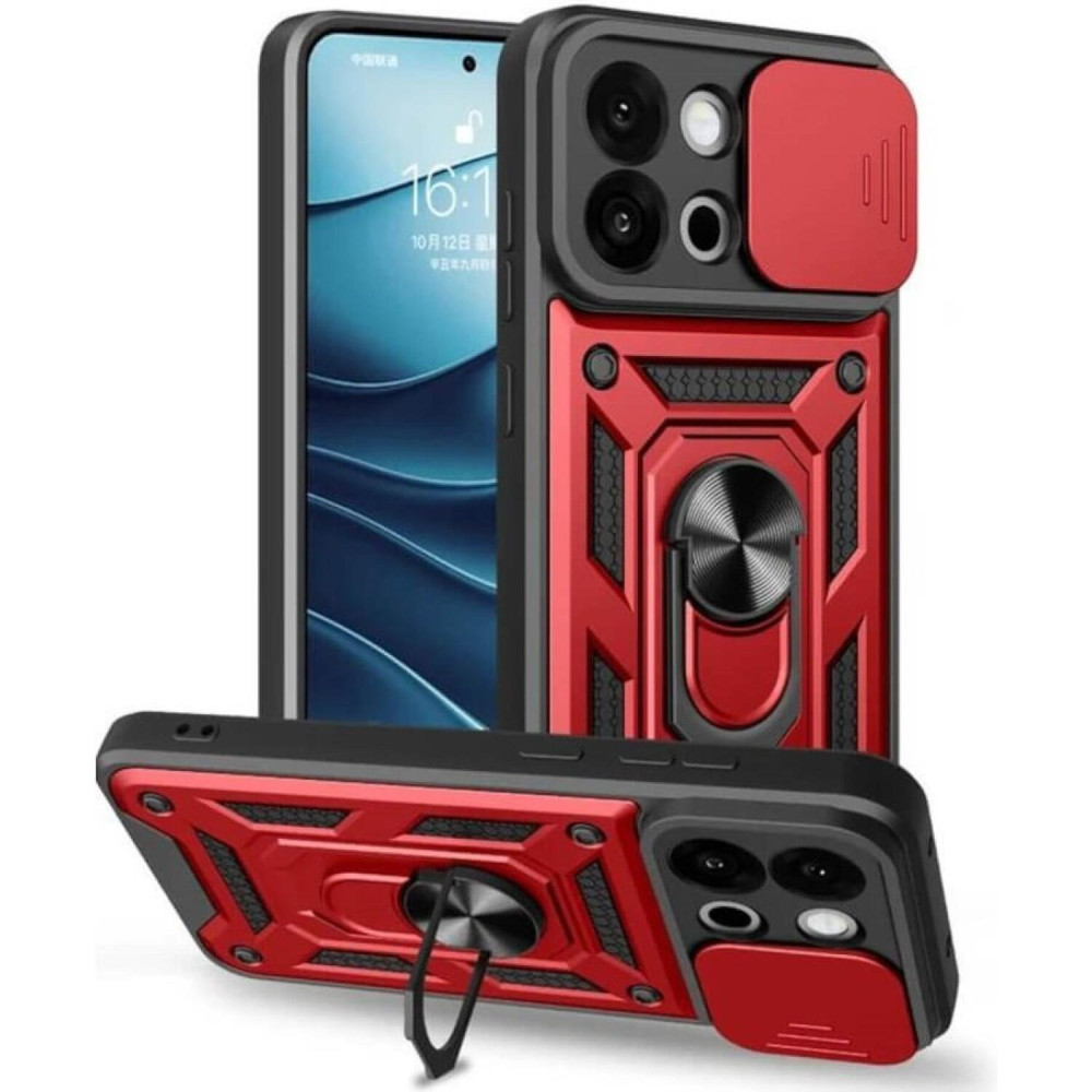 Θήκη OnePlus 13T / 13s Bodycell Armor Slide Ανθεκτική με Κάλυμμα για την Κάμερα & Μεταλλικό Ring Holder - Red (5206015082429)