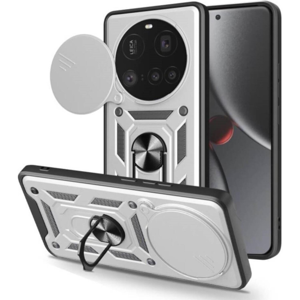 Θήκη Xiaomi 15 Ultra Bodycell Armor Slide Ανθεκτική με Κάλυμμα για την Κάμερα & Μεταλλικό Ring Holder - Silver (5206015082702)