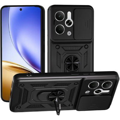 Θήκη Realme P3 Bodycell Armor Slide Ανθεκτική με Κάλυμμα για την Κάμερα & Μεταλλικό Ring Holder - Black (5206015082597)