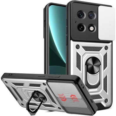 Θήκη OnePlus 13R Bodycell Armor Slide Ανθεκτική με Κάλυμμα για την Κάμερα & Μεταλλικό Ring Holder - Silver (5206015082405)
