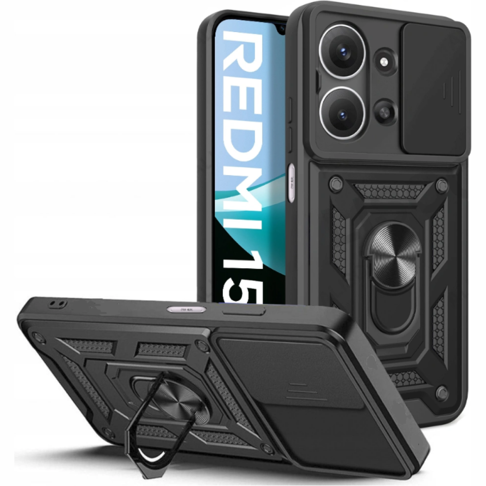 Θήκη Xiaomi Poco C85 4G Tech-Protect Camshield Pro Ανθεκτική με Κάλυμμα για την Κάμερα & Ring Holder - Black (5906302332144)