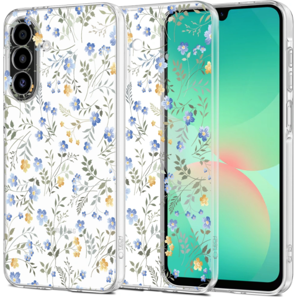 Θήκη Samsung Galaxy A17 Tech-Protect FlexAir Plus Διάφανη Σιλικόνης - Spring Flowers (5906302332496)