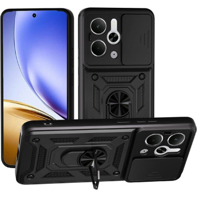 Θήκη Realme 14T 5G Bodycell Armor Slide Ανθεκτική με Κάλυμμα για την Κάμερα & Μεταλλικό Ring Holder - Black (5206015082443)