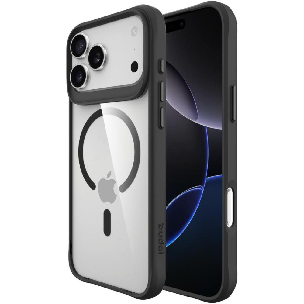 Θήκη iPhone 17 Pro Max Buddi Hybrid Σκληρή Διάφανη με MagSafe - Transparent / Black (8719246492563)