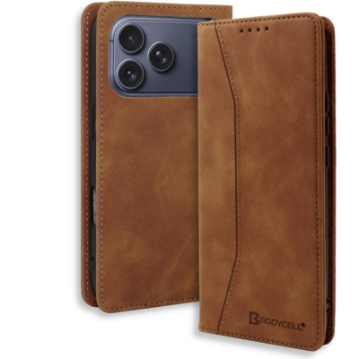 Θήκη iPhone 17 Pro Max Bodycell Book Case Πορτοφόλι - Brown (5206015083204)