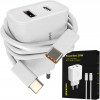 Φορτιστής Spacecase PS20W-12 PowerSet 20W Αντάπτορας με 1 x Type-C / 1 x USB-A 20W & 1 x Καλώδιο Type-C σε Type-C 100cm - White (5905719129552)