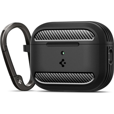 Θήκη AirPods Pro 3rd Gen Spigen Rugged Armor Ανθεκτική Σιλικόνης - Matte Black (ACS09822)